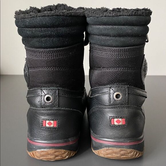 Pajar Black and Red Lace-Up Waterproof Leather Winter Boots Sz 8 to 8.5 main image 11